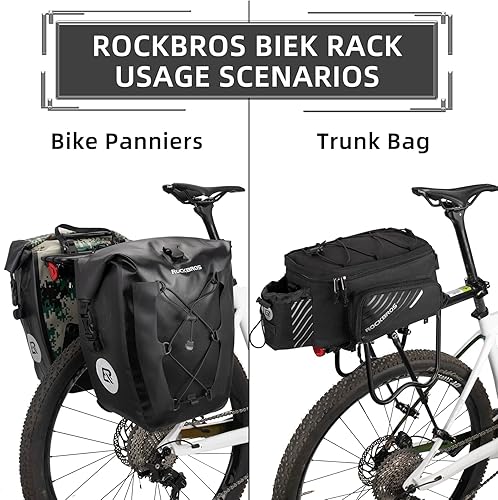 Miniatura 3 de ROCKBROS Portabicicletas trasero de liberación rápida para bicicletas de carga para equipaje, portabicicletas de montaña trasero