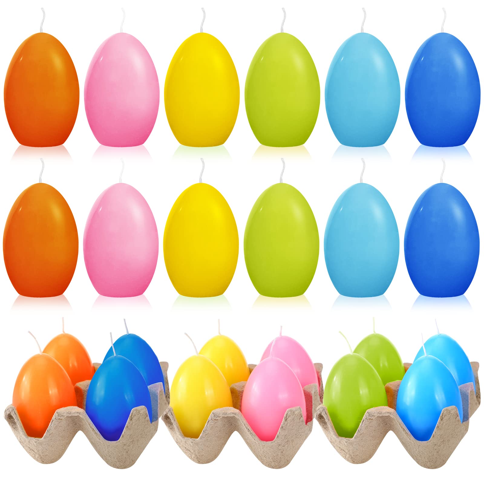 Amazon.com: 12 Pcs Easter Eggs Candles Soy Wax Colorful Easter