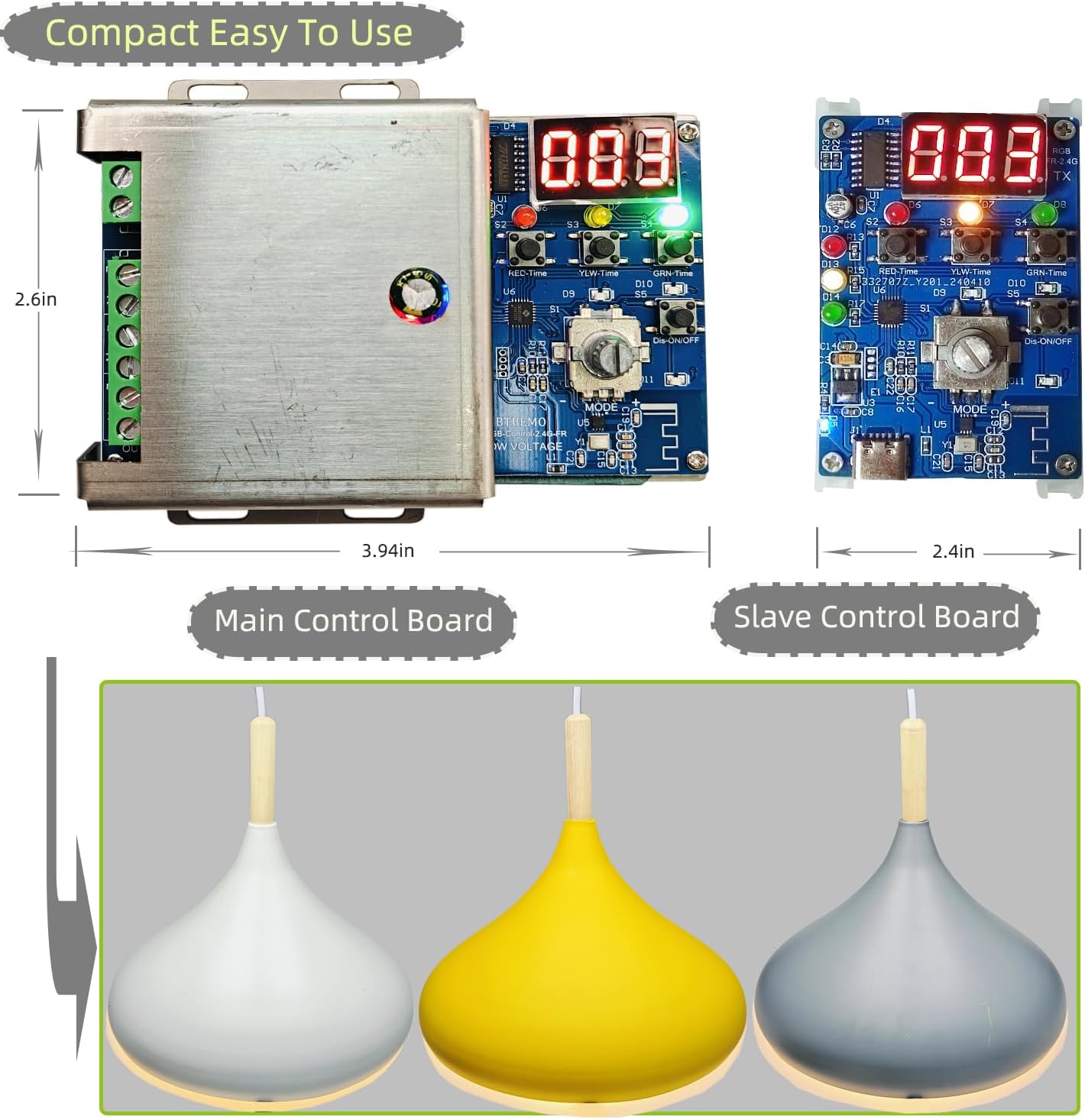 Remote 3 Channel Light Controller Sequencer with 50+ Modes 110/240V AC Easy to Program and Fix Installation Smart Digital Display Microcontroller