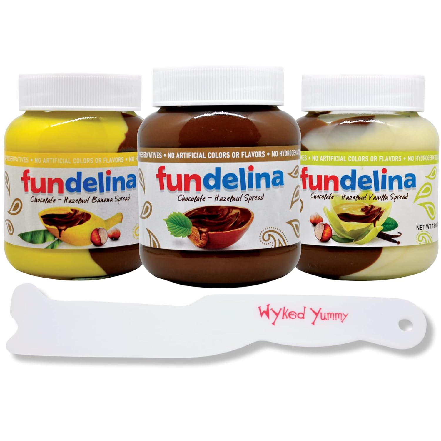 Wyked Yummy Hazelnut Spread Trio Bundle with (1) 13oz jar
