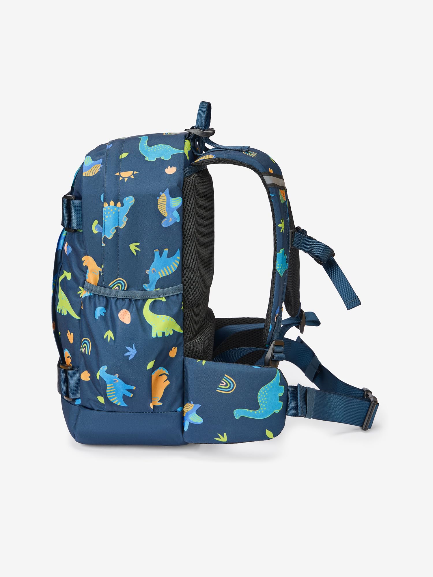 Run Kinderrucksack 16L, Leichter Outdoor Rucksack für Jungen und Mädchen ab 6 Jahre, Ergonomischer Wanderrucksack für die Schule, Khaki Dinosaurier