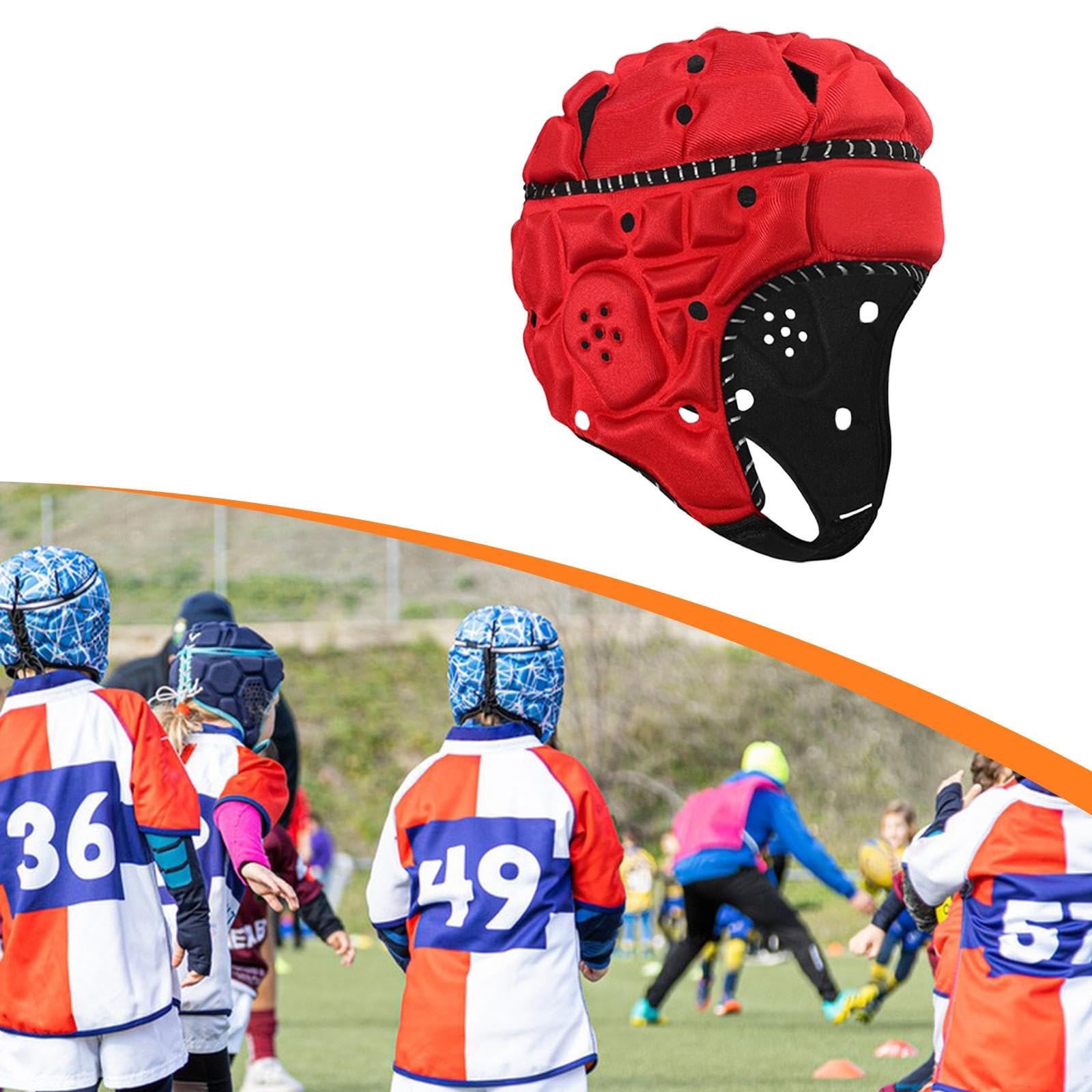 Rugby Casco Infantil con Protección Almohadilla Ligera Y Visibilidad Mejorada Elaborado en Poliéster Y Espuma Adecuado para Actividades Depor
