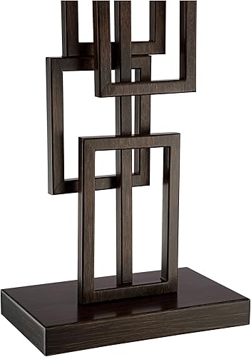 Miniatura 5 de 360 Lighting Kory - Lámpara de mesa industrial moderna de 26 12 pulgadas de alto, bronce oscuro, metal, escultórico, apilada, geométrica, de lino