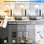 hepside Flush Mount LED Ceiling Light with Remote, Dimmable & 3000K-6500K Adjustable Ceiling Light Fixtures, Timer & Night Light, 13 Inch Ceiling Lighting for Bedroom Kitchen Bathroom, Brushed Nickel