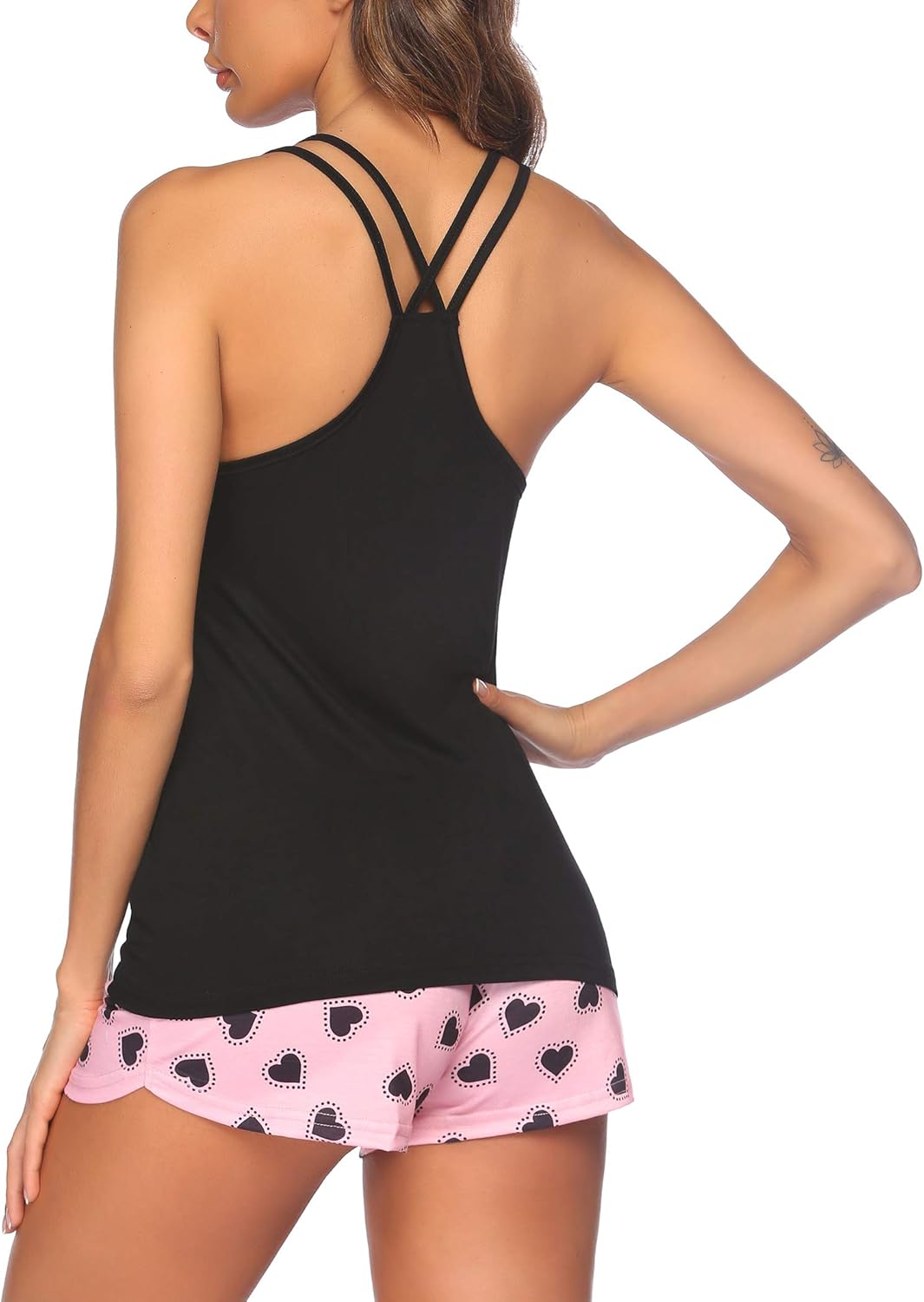 Ekouaer Womens Cami Pajama Set Sleeveless Racerback Tank Top Pjs Soft Sleepwear - Image 4