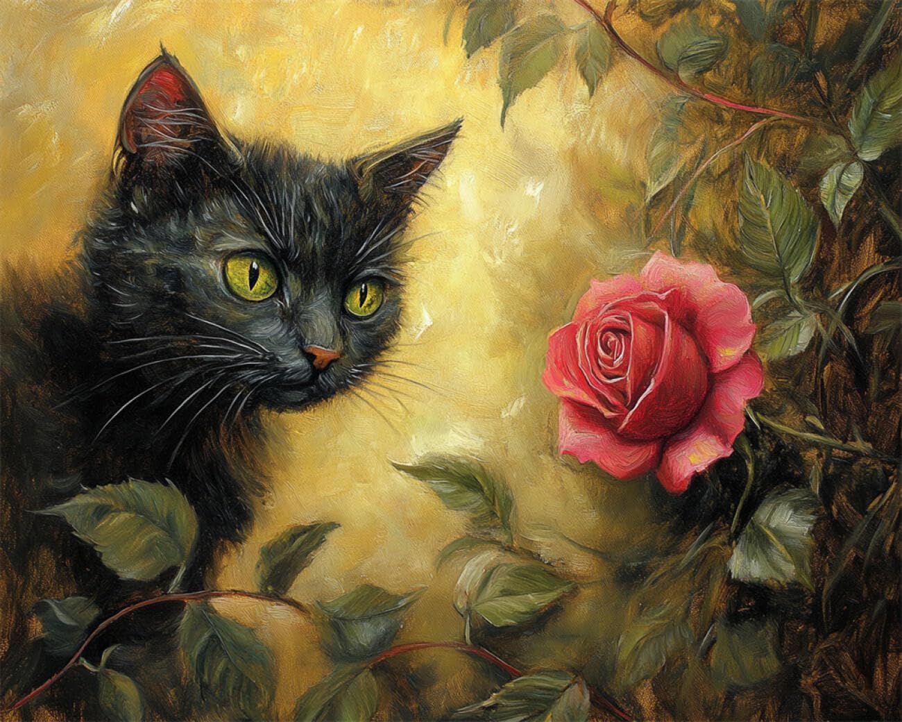 Rkflgew B Diy Ead Embroidery Kit Fantasy Cat 30X40cm