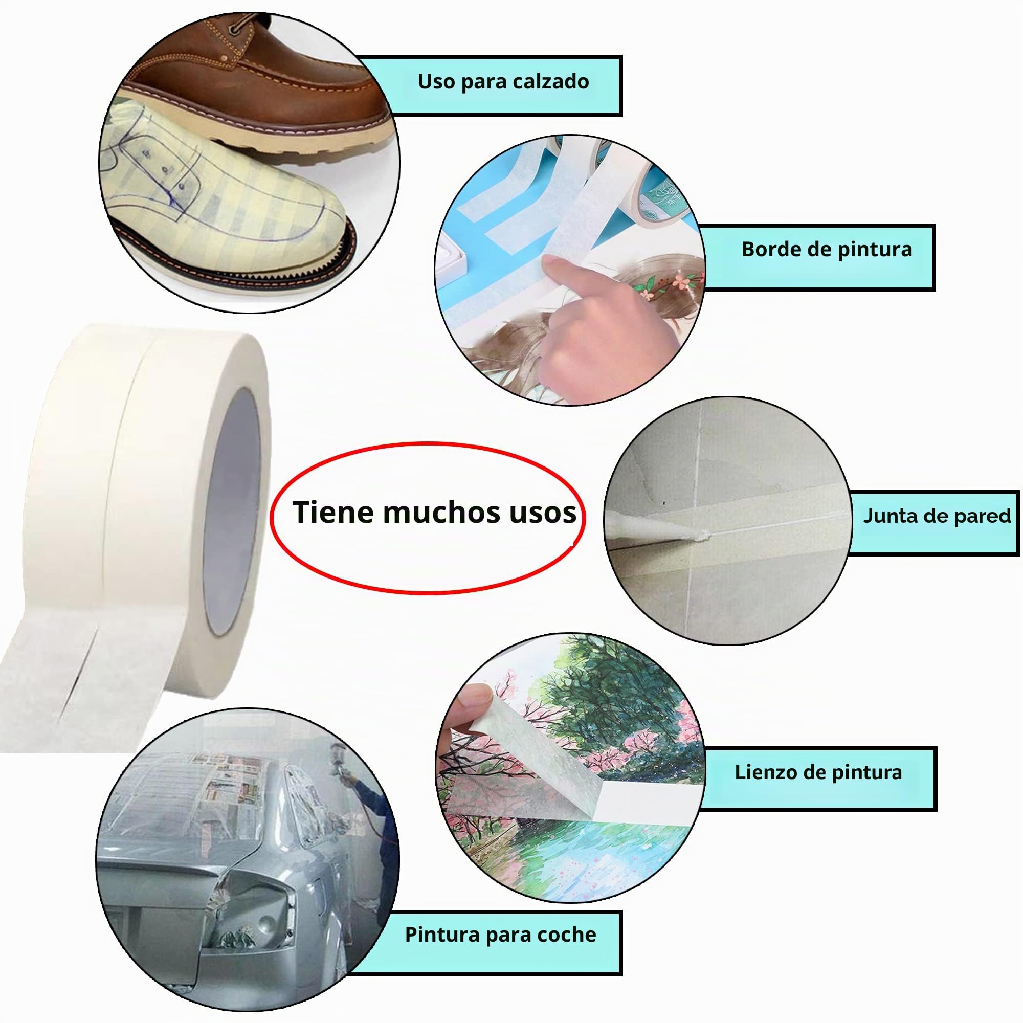 DHER Pintar Cinta De Papel Pintar Cinta De Enmascarar Cinta Masking 2 Piezas De Cinta Adhesiva De Papel De Enmascarar 2cm * 20 M ProteccióN Arte Estudiantes Cinta De Pintura De Alta Viscosidad (2cm)