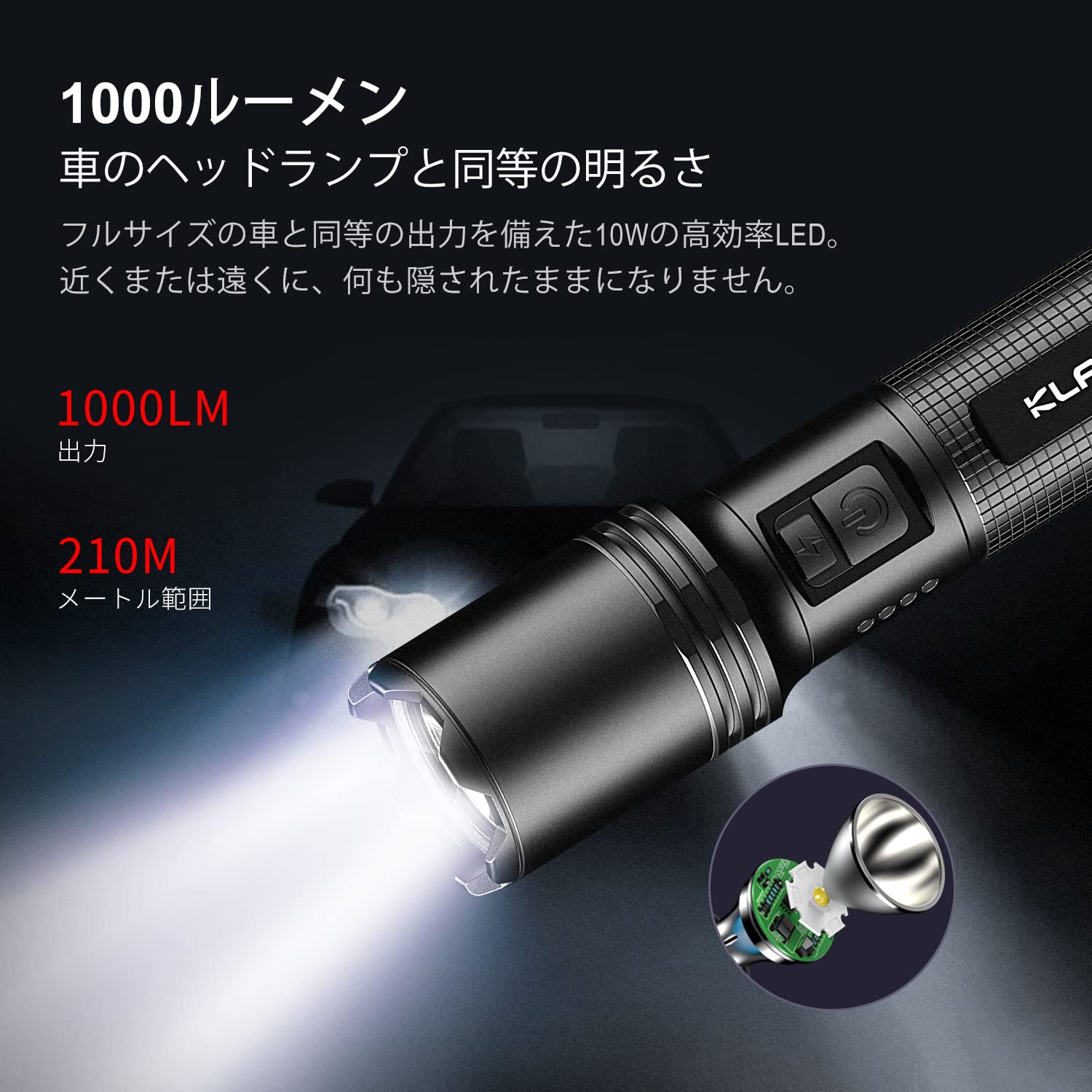 タクティカル　懐中電灯　KLARUS Amazon.co.jp: KLARUS EP10 V21000ルーメンUSBC充電式懐中電灯
