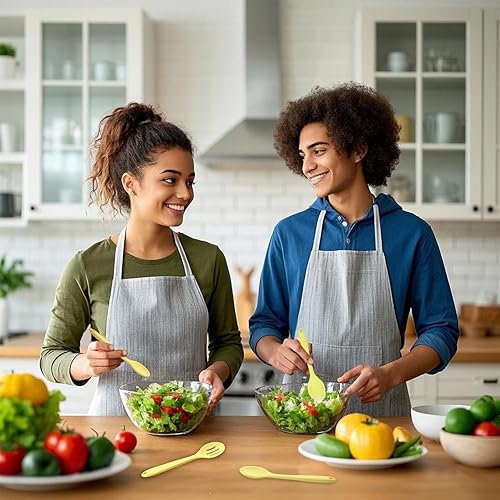 Miniatura 7 de Juego de 8 cucharas de silicona antiadherentes resistentes al calor, ideal para cocinar, hornear, mezclar, agitar, incluye cucharas ranuradas y