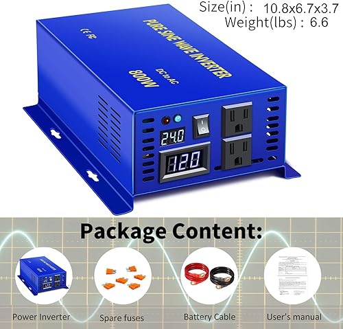 Miniatura 6 de XYZ INVT - Inversor de potencia de onda sinusoidal pura, 1000 W, 1500 W