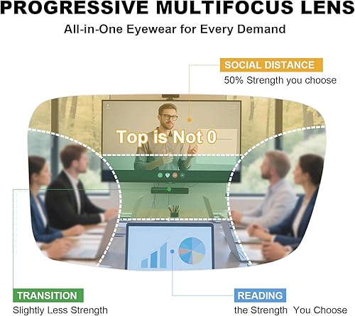 Miniatura 3 de Templos decorativos de fibra de carbono de alta calidad, lentes de lectura progresivos multienfoque para hombre, lentes de lectura multifocales de