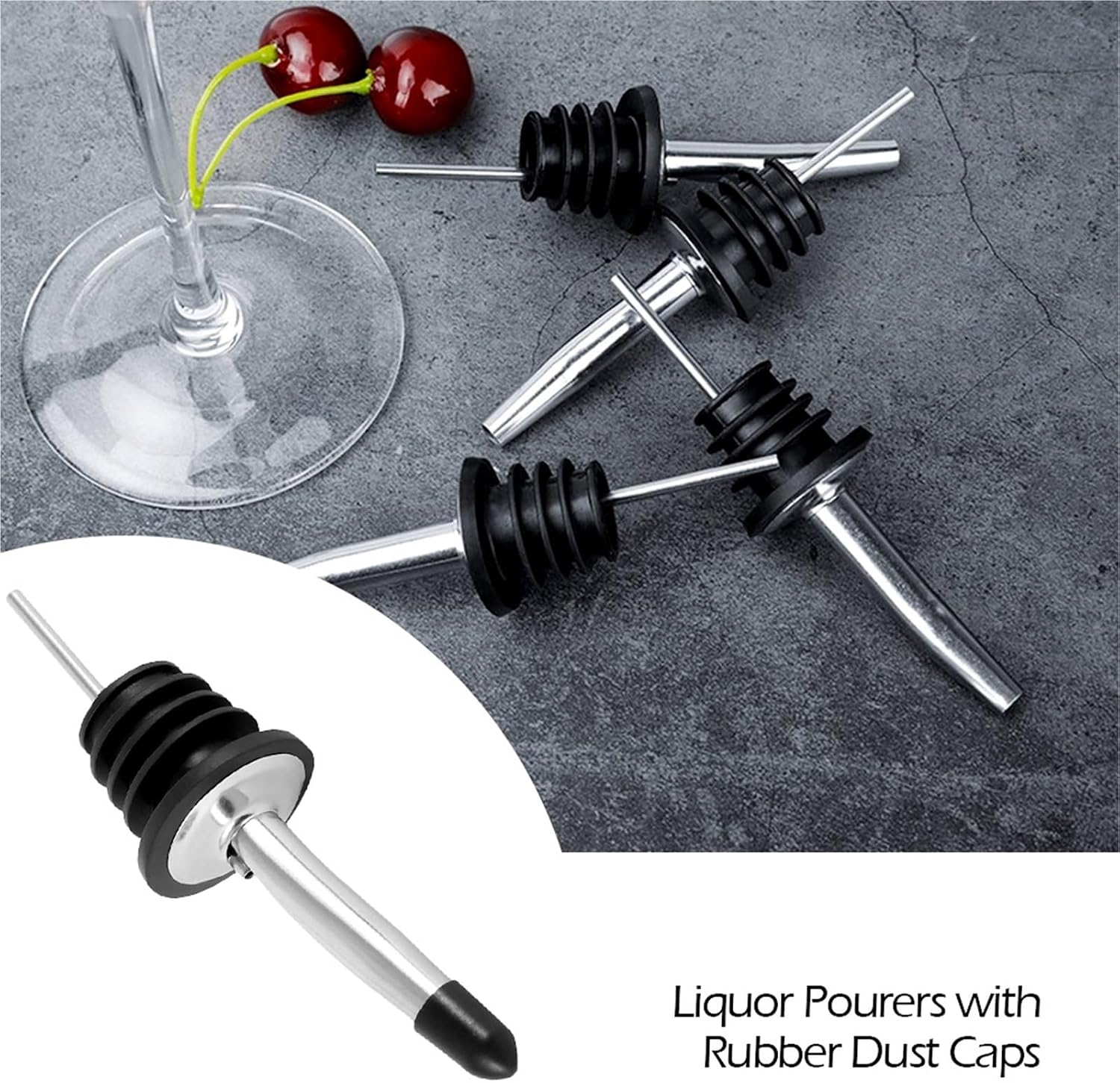 Bottle Pourers 20/40/100pcs Stainless Steel Bottle Pourers Tapered Spout Liquor Flow Wine Pour Stopper Bar Accessories(100pcs)