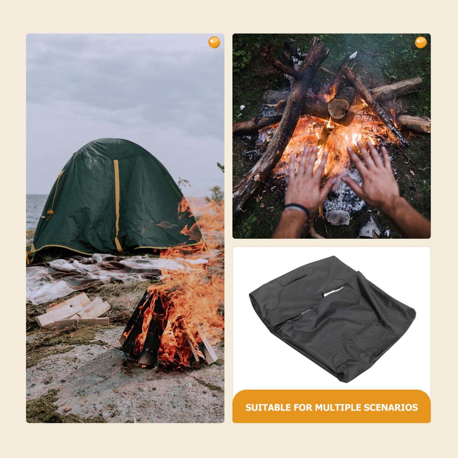INOOMP Copertura Barbecue da Esterno Oxford Nero e Resistente All'usura, Protezione per Barbecue e Fornelli Durante Camping