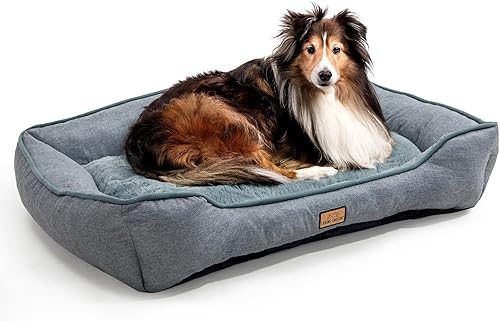 Miniatura 8 de Cama pequeña para perros de 26 pulgadas, sofá lavable de felpa para perros y gatos pequeños, cama rectangular suave para cachorros con base