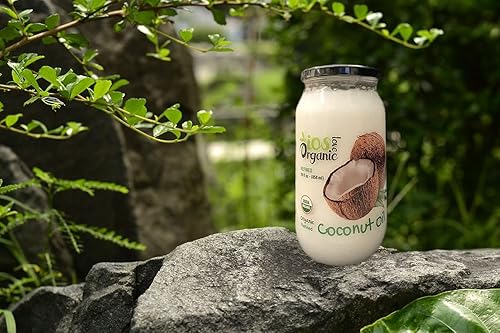 Vista 23 de IOS love Organic Aceite de coco virgen, prensado en frío, aceite natural para el cabello, aceite para la piel y aceite de cocina con sabor fresco