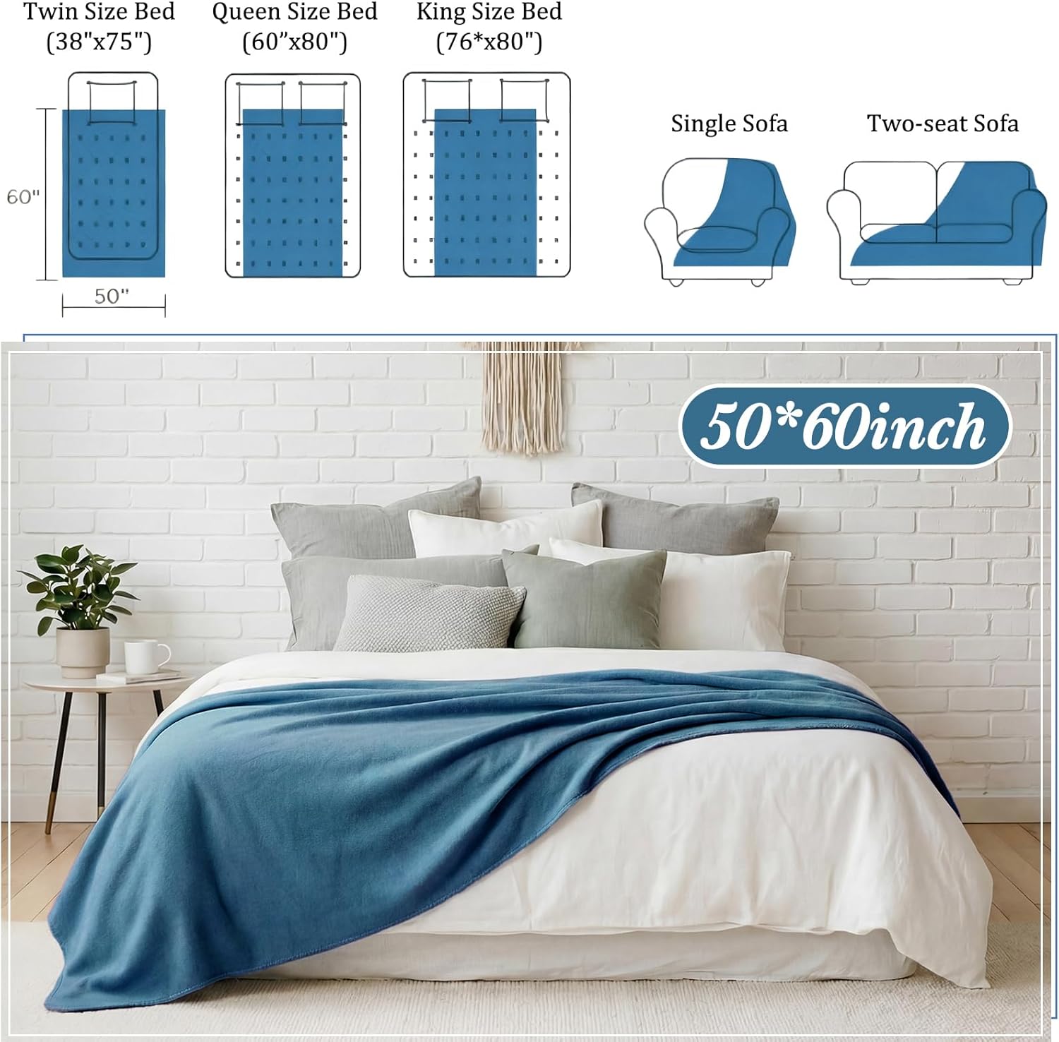 Kinlop Fleece Blanket Bulk 60 x 50 Inch Soft Lightweight Fleece Cozy Blanket Warm Throw Plush Pet Throw for Bed Couch Sofa Home Office Wedding Gifts Travel Camping(Dark Blue,40 Packs) - Image 4