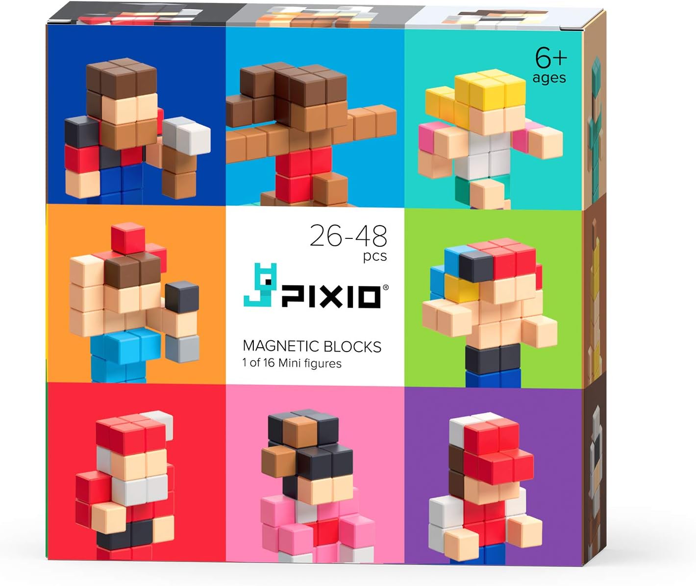 PIXIOSurprise Series Magnetic Blocks Set with Free App, Mystery Box of 8-bit Pixel Art Building Blocks, Stress Relief Desk Toys, Gift for Geek (Mini Figures (1st Edition))