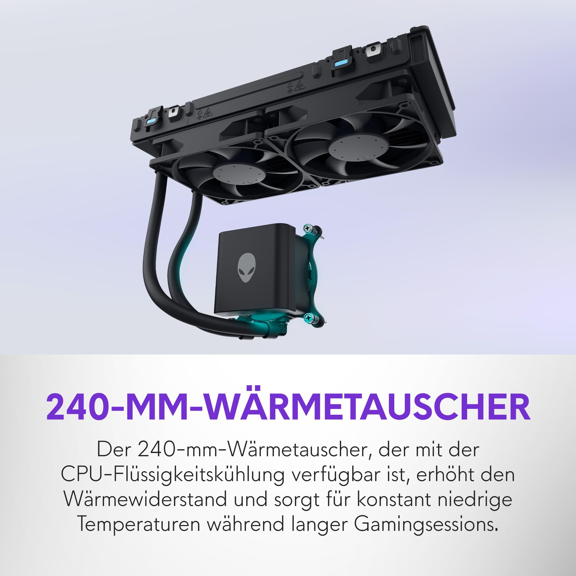 Alienware Aurora Gaming-PC ACT1250 – Intel Core Ultra 7 265KF Series 2, Nvidia GeForce RTX 5070, 32 GB DDR5, 1 TB SSD, Flüssigkühlung, 1000W Netzteil, Windows 11 Home, Seitenscheibe – Schwarz Basalt