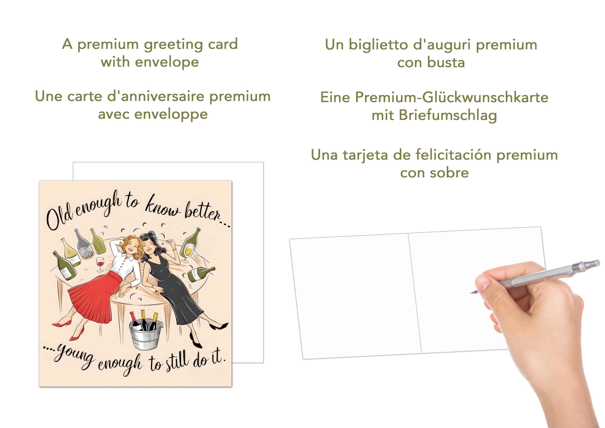 Biglietto D'Augori Quadrato Premium Con Busta - Frase Divertente Per Marito O Amico, Seidel Edition (GQ348) - 3