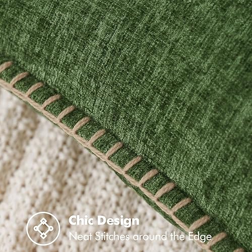Miniatura 2 de MIULEE Paquete de 2 fundas de almohada para sofá de 18 x 18 pulgadas, fundas de almohada decorativas de granja verde musgo con borde cosido, fundas
