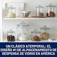 Vista 5 de Anchor Hocking Heritage Hill - Tarro de vidrio de 1 galón con tapa, juego de 2