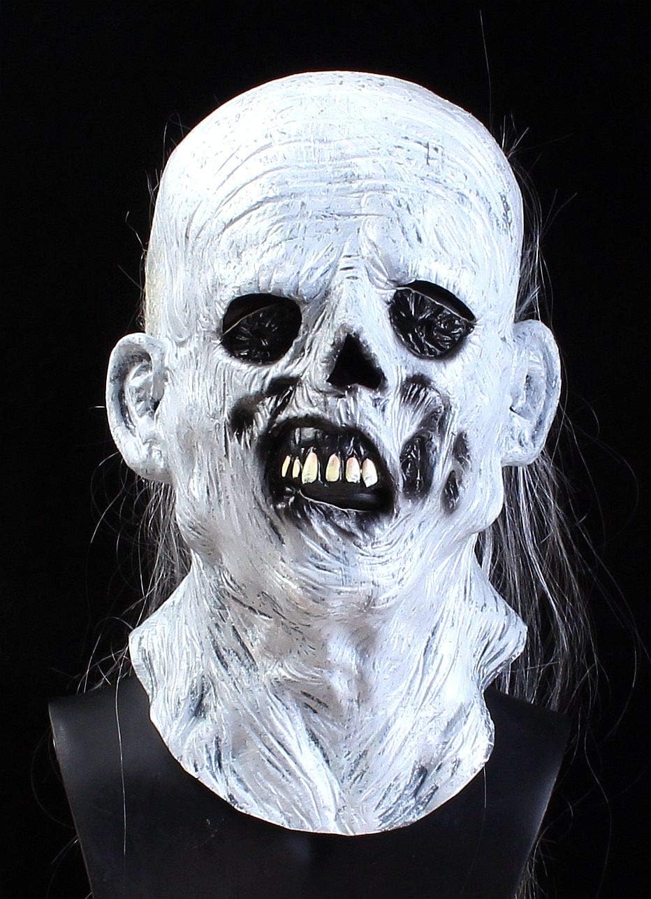 RAPGET Zombie Mask - Creepy Old Man Latex Full Head Mask for Halloween Party - Image 2