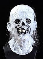Vista 2 de RAPGET Máscara de zombi - Máscara de látex espeluznante de látex para fiesta de Halloween Blanco Gris
