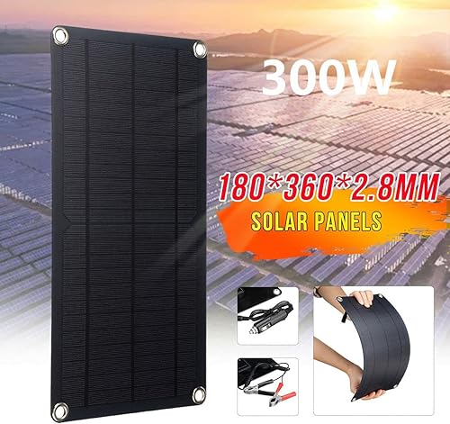 Miniatura 2 de 300W Panel Solar Monocristal Doble USB Sistema Solar Kit Completo Banco de Energía Placa Solar para Coche Yate RV Cargador de Batería