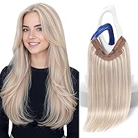 Vista 36 de Sunny - Extensiones de cabello humano real, con cable/hilo y clips ajustables, aplicación invisible, 2.82 onzas, 12 pulgadas, color rubio cenizo