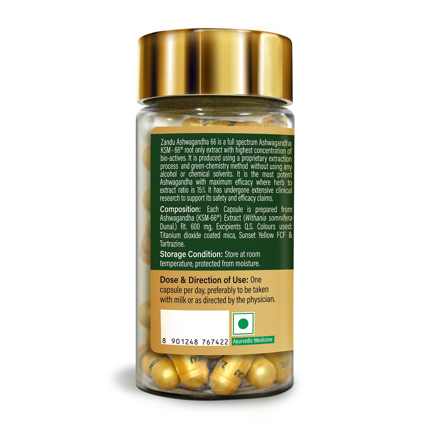 Zandu Ashwagandha KSM-66 (600 mg high dose formula) Tablets | Clinically Proven for 72% Decrease in stress and anxiety levels I Boosts Energy & Strength | 60 tablets I 100% Pure Root Extract — Amazon image 8