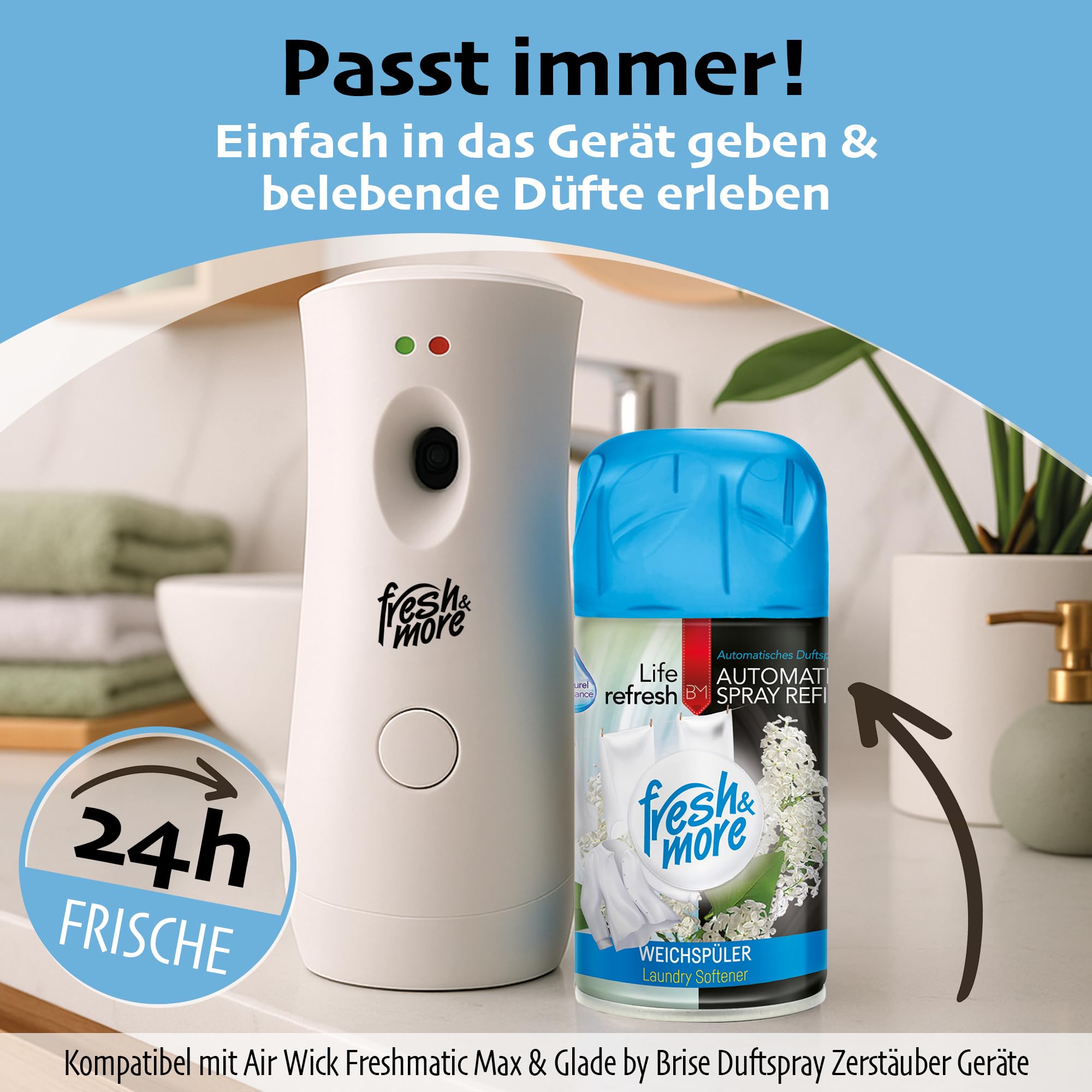 Fresh & More Lufterfrischer Nachfüller Duft-Mix 250ml (30er Pack) | Raumduft-Spray-Nachfüller, kompatibel mit Freshmatic Max, Zufallsmix aus 26 Duftsorten