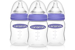 Lansinoh Anti-Colic Nipple Shaped Baby Bottles: Designed for Breastfed Babies