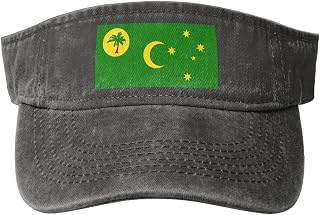 Vintage Flag of The Cocos (Keeling) Islands Sun Visor Hats for Women Men Cotton Adjustable Sports Empty Top Golf Cap