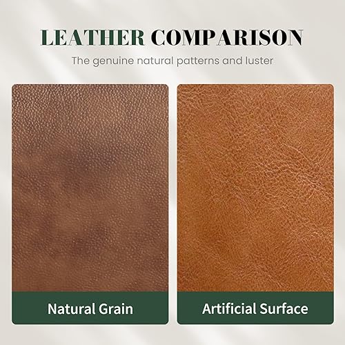 Miniatura 4 de Puf cuadrado de cuero genuino otomano reposapiés para sala de estar, dormitorio, interior (marrón) Marrón,Negro -,https://www.amazon.com/dp/undefined