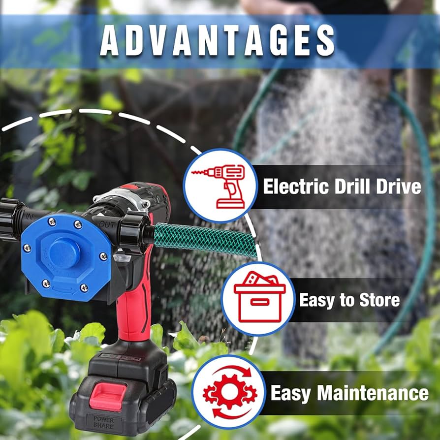 Electric Drill Pump Mini Hand Self-priming Liquid Transfer Pumps Outdoor Tools(With 7 Meter Pipe