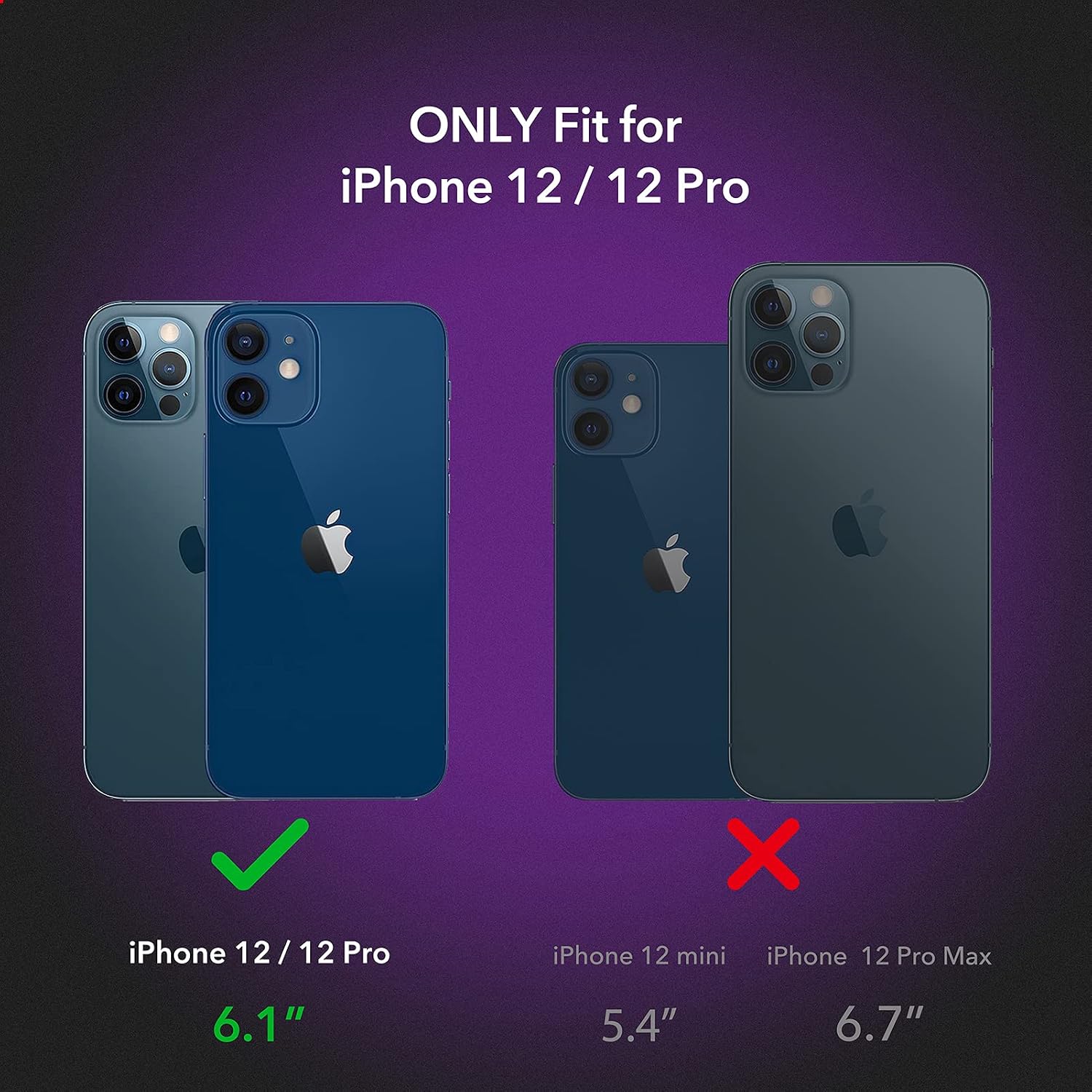 YOUMAKER Compatible with iPhone 12 & iPhone 12 Pro Case, Shockproof Case with Built-in Screen Protector Full Body Rugged Protective Heavy Duty Cover for iPhone 12/ iPhone 12 Pro 6.1 inch-Black