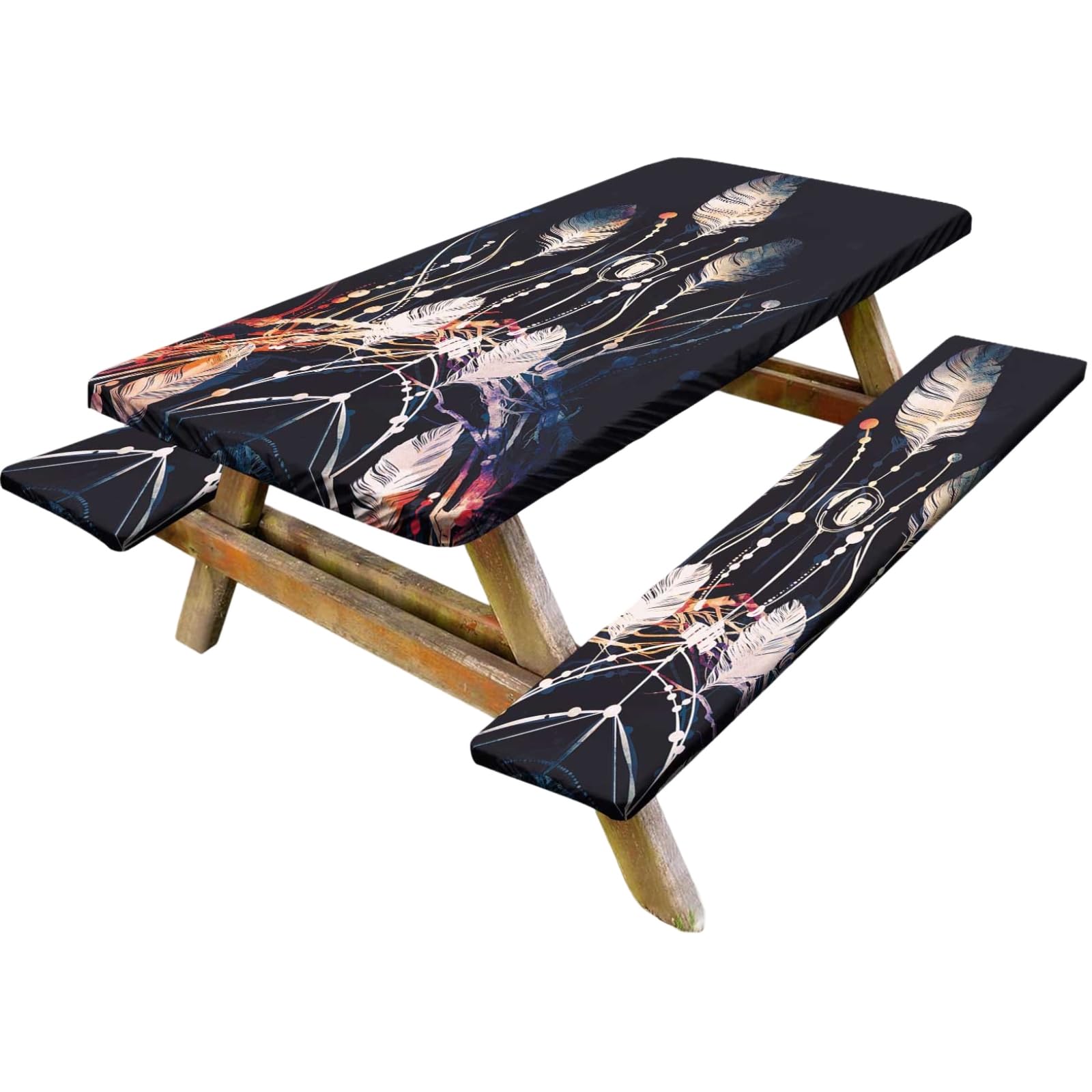 Nappe rectangulaire pour camping anti-vent et imperméable avec housses de banc