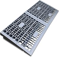 HOXWELL Modular Threshold Ramps for Wheelchairs: 2" Rise, 3000 lbs Capacity, Detachable Anti-Slip Plastic Doorway Ramps, 2 Pack