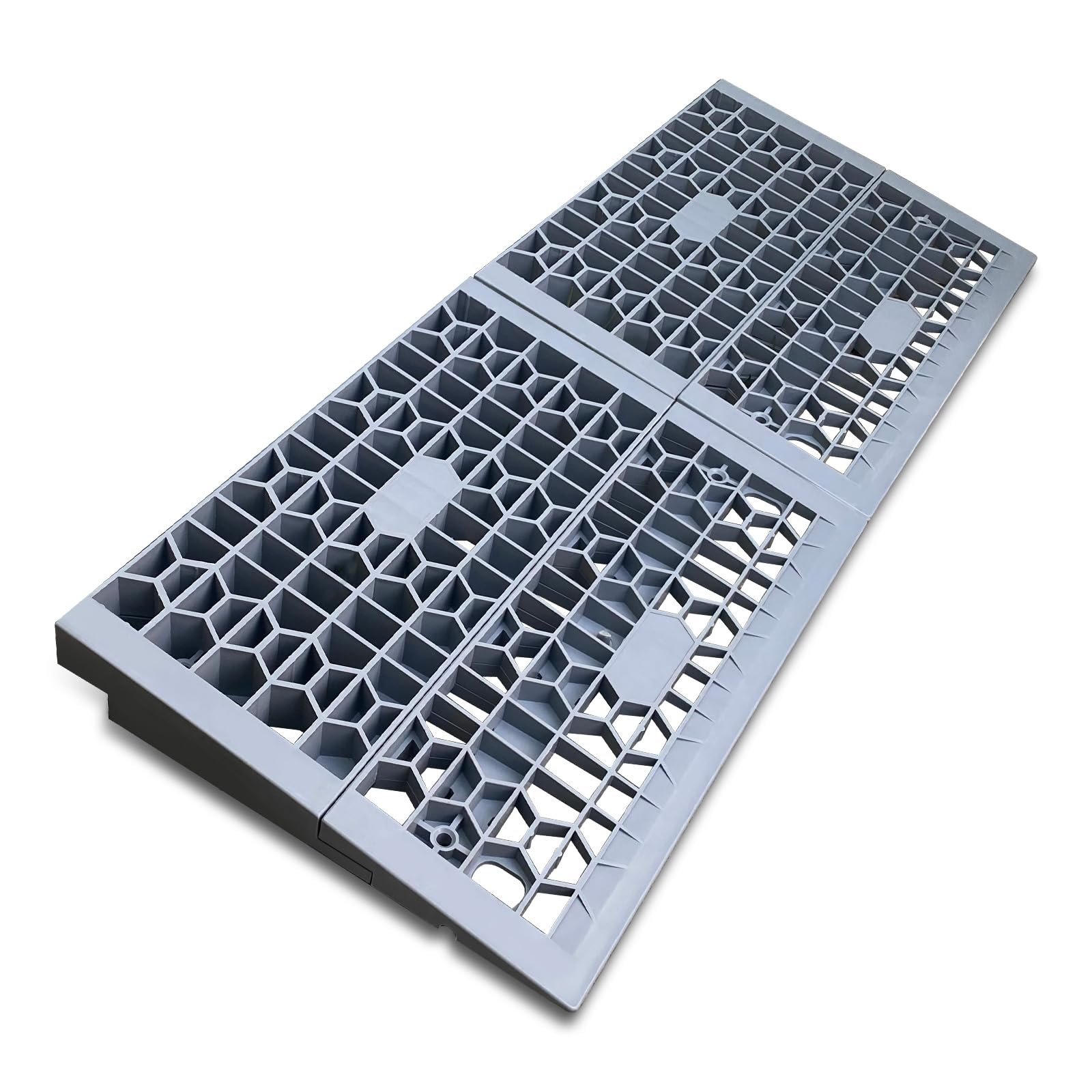 Modular Threshold Ramps for Doorways, 2'' Rise Wheelchair Ramps for Home Steps, 3000 Lbs Load Capacity Detachable Solid Plastic Entry Door Ramps for Wheelchairs and Cars, 2 PCS