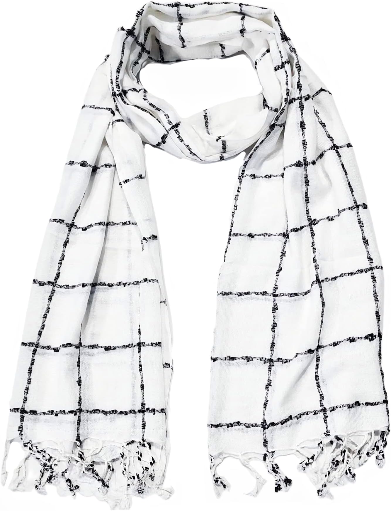 GenericSABA Women And Girl's Fancy Viscose Jhanda Checked Scarves, Scarf, Stole