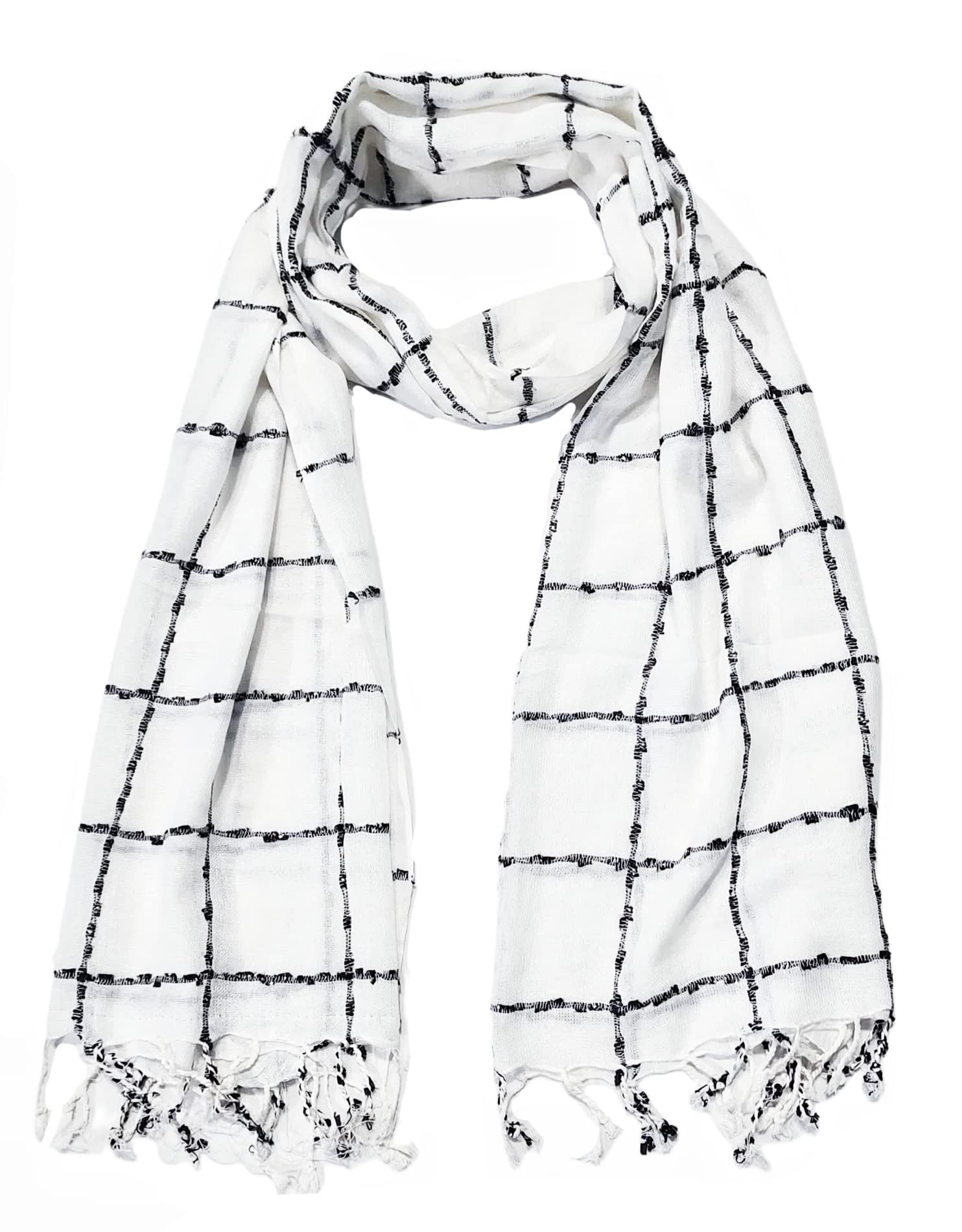 GenericSABA Women And Girl's Fancy Viscose Jhanda Checked Scarves, Scarf, Stole