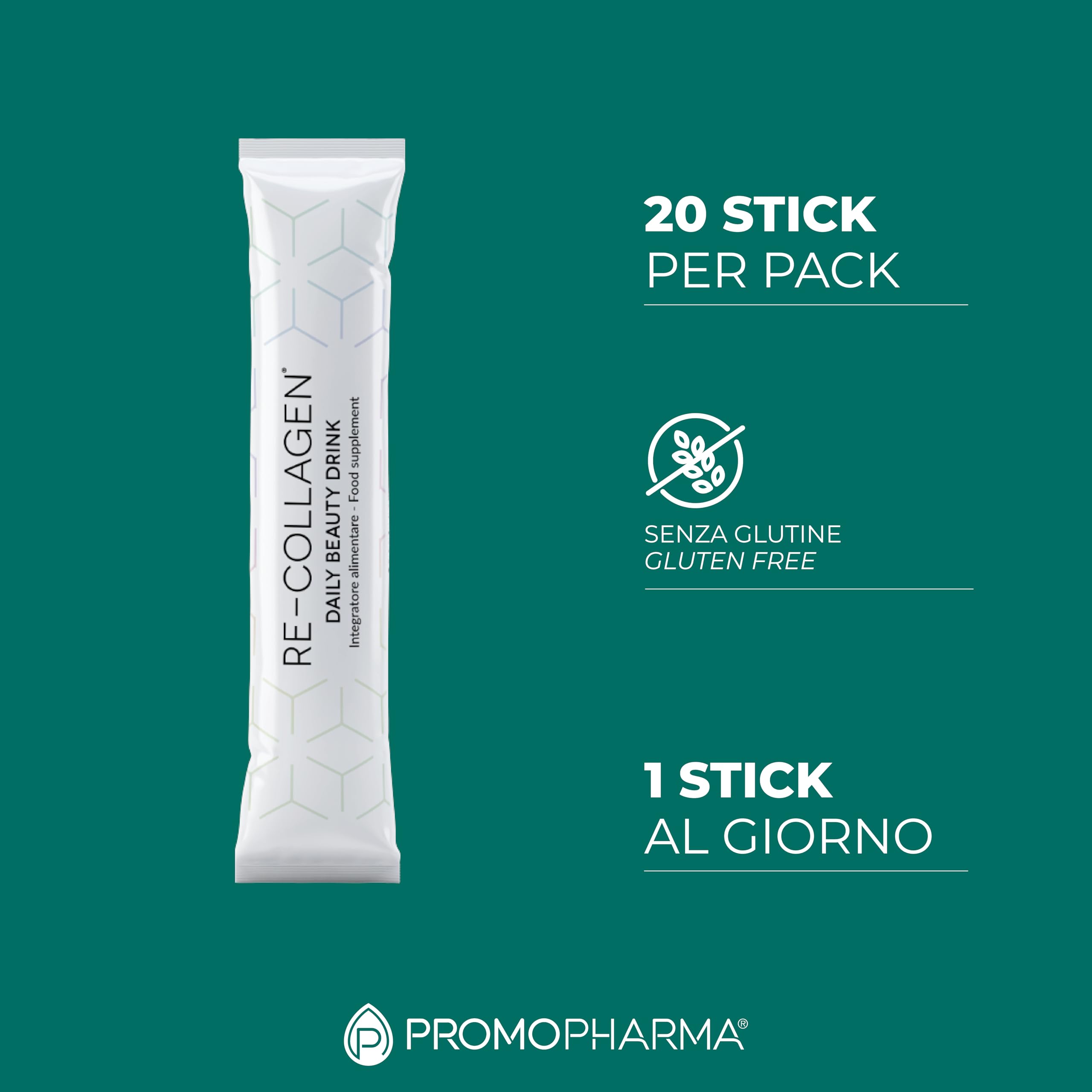 PromoPharma Re-Collagen Daily Beuaty Drink Integratore Alimentare - 240 gr