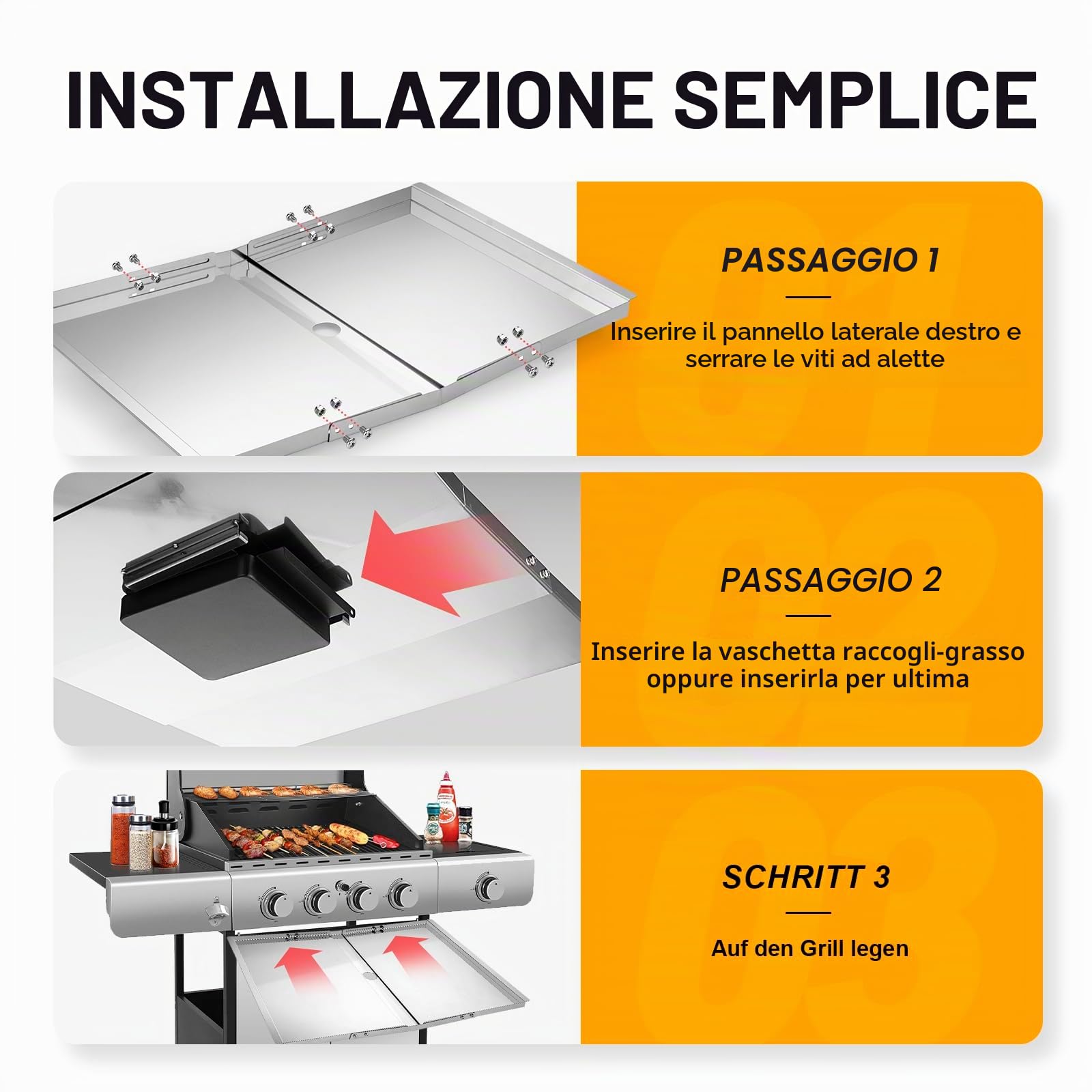 Vaschetta raccogli grasso per ricambi Nexgrill, universale con vaschetta di raccolta da 61 cm fino a 76 cm, regolabile per barbecue a gas da 4/5 di Charbroil, Dyna Glo, Kenmore, Expert Grill e molto
