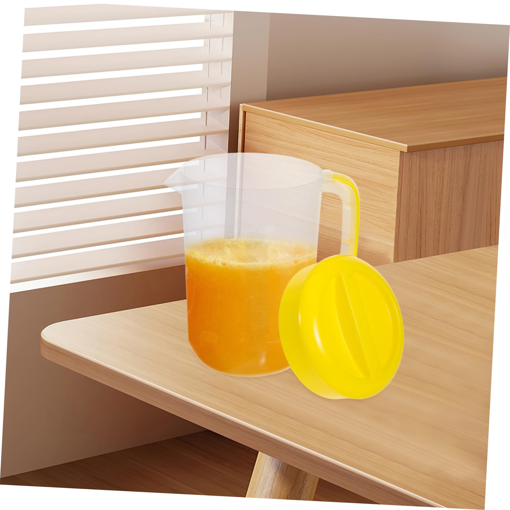 Alipis Jarra de Agua de Plástico Amarillo con Tapa, Gran Capacidad y Marcas de Medición, Ligera para Camping y Almacenamiento en Nevera, Paquete de 2 Unidades