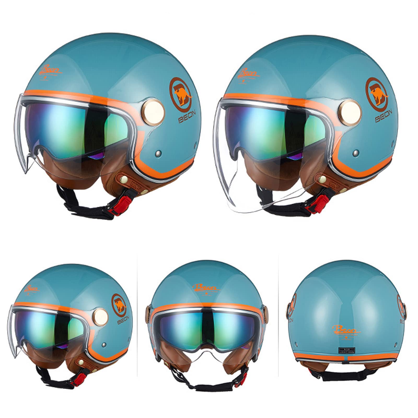 Casque Jet YEMA DW-611 - Norme ECE22.06 - Visière Double Système - Ventilation Réglable - Taille L Gris