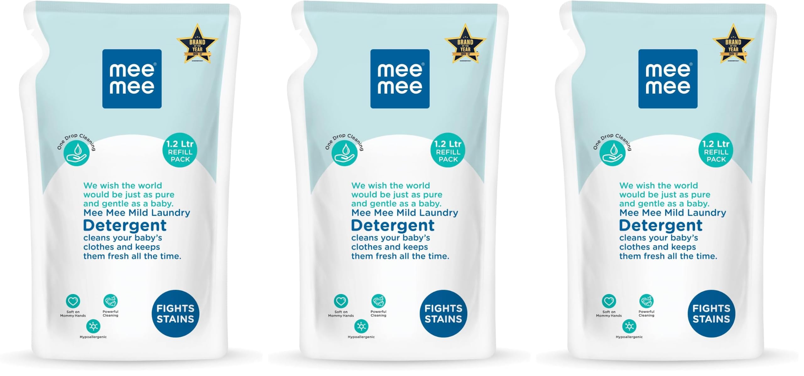 Mee Mee Baby Liquid Detergent 1 L | pH Balanced, Free from Harsh Chemicals, Safe for Mother’s Hands & Baby’s Skin | Anti-Bacterial, Removes Stains & Odor with One Drop, Hypoallergenic | Mild Scent-image-33
