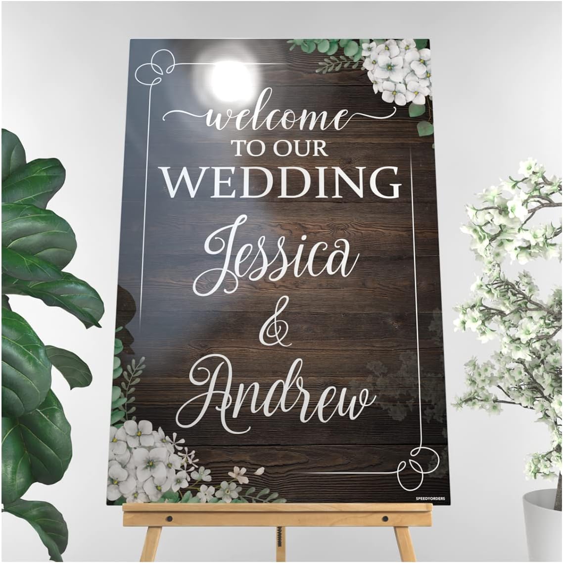Rustic Wedding Sign – Custom Wooden Wedding Welcome Sign - Rustic Wedding Reception Poster - Wedding Signs For Ceremony