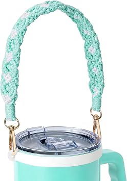 Water Bottle Handle Strap for Silver Buffalo 40oz Tumbler, Hand-Woven Handle Strap for Stanley and Most 12-40oz Tumblers