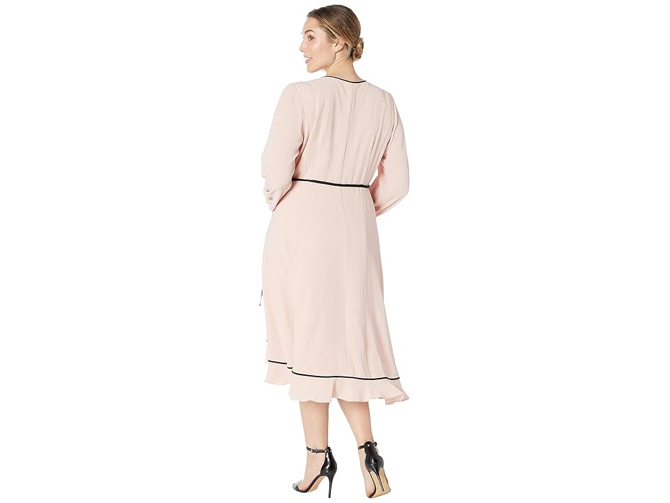 

Adrianna Papell Plus Size Pebble Chiffon Wrap Dress (Lotus) Women's Dress, Pink