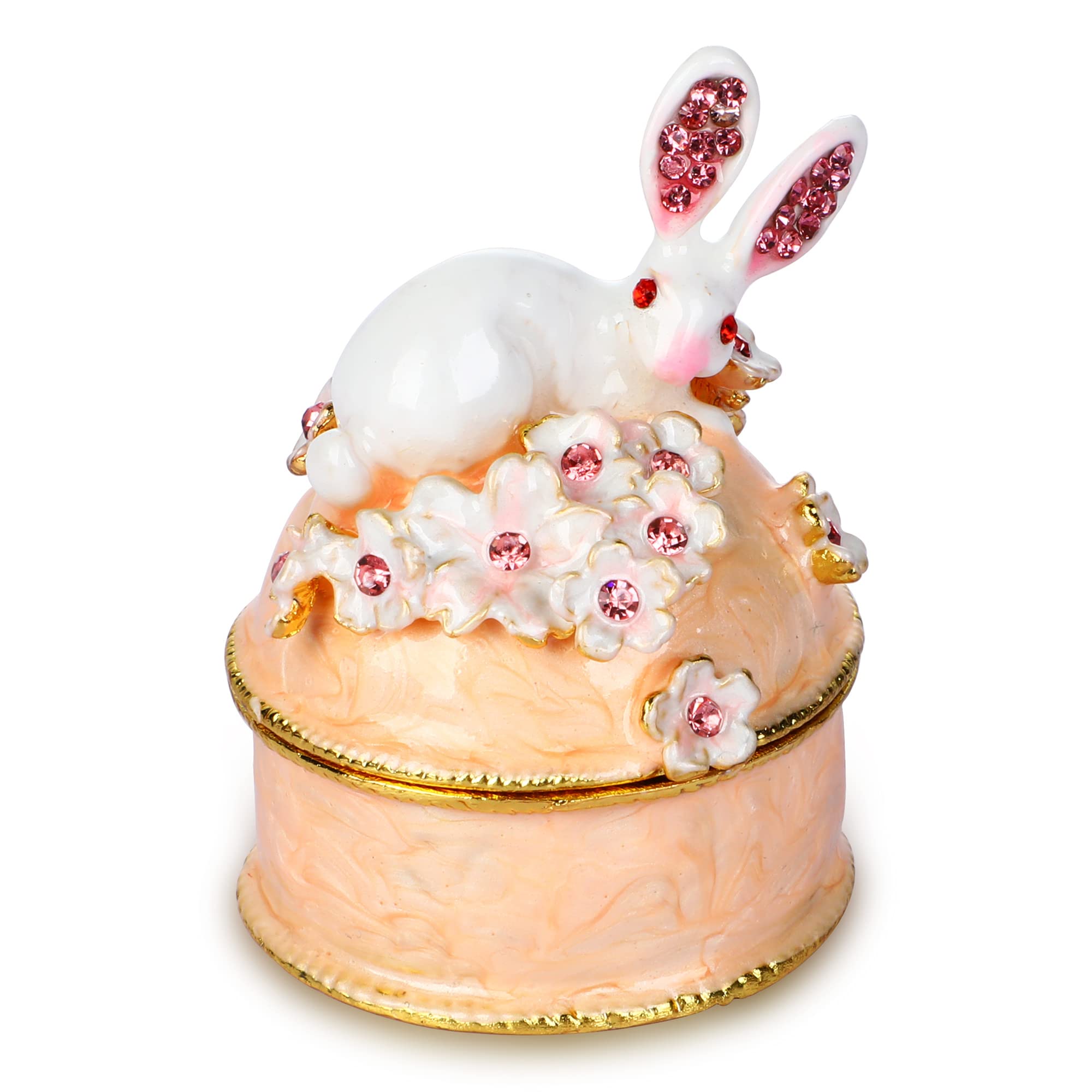 Amazon.com: YU FENG Jeweled Rabbit Trinket Boxes Hinged Enameled